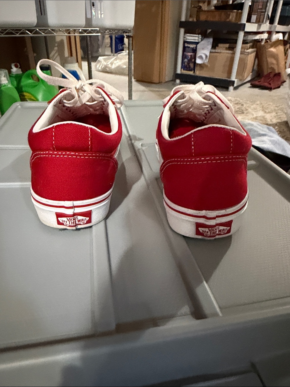 Vans Red and White Old Skool Sneakers - Picture 3 of 5
